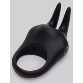 Черное эрекционное виброкольцо Sensation Rechargeable Vibrating Rabbit Love Ring - Fifty Shades of Grey - в Уссурийске купить с доставкой