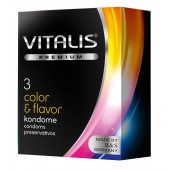 Цветные ароматизированные презервативы VITALIS PREMIUM color   flavor - 3 шт. - Vitalis - купить с доставкой в Уссурийске