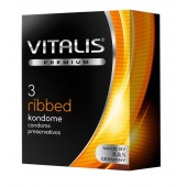 Ребристые презервативы VITALIS PREMIUM ribbed - 3 шт. - Vitalis - купить с доставкой в Уссурийске