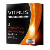 Презервативы VITALIS PREMIUM stimulation   warming с согревающим эффектом - 3 шт. - Vitalis - купить с доставкой в Уссурийске