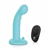 Голубая изогнутая насадка 6in Remote Control Ripple P-Spot G-Spot на черных трусиках - 16 см. - Pegasus - купить с доставкой в Уссурийске