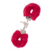 Металлические наручники с красной меховой опушкой METAL HANDCUFF WITH PLUSH RED - Dream Toys - купить с доставкой в Уссурийске