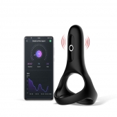 Черное виброкольцо Magic Motion Rise с подхватом мошонки - Magic Motion - в Уссурийске купить с доставкой