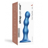 Голубая насадка Strap-On-Me Dildo Plug Balls size L - Strap-on-me - купить с доставкой в Уссурийске