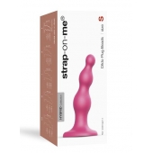 Розовая насадка Strap-On-Me Dildo Plug Beads size S - Strap-on-me - купить с доставкой в Уссурийске