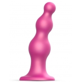 Розовая насадка Strap-On-Me Dildo Plug Beads size S - Strap-on-me - купить с доставкой в Уссурийске