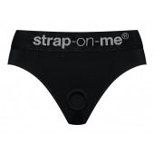 Черные трусики для насадок Heroine Lingerie Harness - size M - Strap-on-me - купить с доставкой в Уссурийске