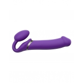 Фиолетовый безремневой вибрострапон Silicone Bendable Strap-On - size XL - Strap-on-me - купить с доставкой в Уссурийске