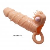 Телесная удлиняющая вибронасадка Penis Sleeve Connor - 17 см. - Baile - в Уссурийске купить с доставкой