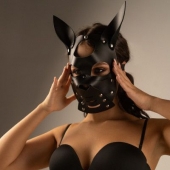 Черная маска  Собака  с ушками - Crazy Handmade - купить с доставкой в Уссурийске