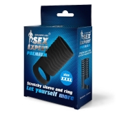 Черная открытая насадка на пенис с кольцом для мошонки XXXL-size - 9,9 см. - Sex Expert - в Уссурийске купить с доставкой