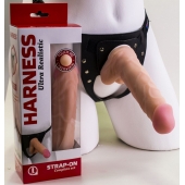 Страпон Harness из двух предметов: регулируемые трусики и насадка-фаллос - 17,5 см. - LOVETOY (А-Полимер) - купить с доставкой в Уссурийске