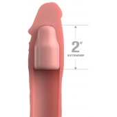 Телесная насадка-удлинитель 2 Inch Silicone X-tension with Strap - 20,3 см. - Pipedream - в Уссурийске купить с доставкой