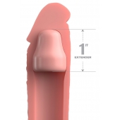 Телесная насадка-удлинитель 1 Inch Silicone X-tension - 17,8 см. - Pipedream - в Уссурийске купить с доставкой