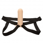 Телесный фаллопротез из силикона Extension with Harness - 15,75 см. - California Exotic Novelties - купить с доставкой в Уссурийске