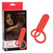 Красное эрекционное кольцо Silicone Rechargeable Vertical Dual Enhancer - California Exotic Novelties - в Уссурийске купить с доставкой