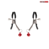 Серебристые зажимы на соски с шариками - Notabu - купить с доставкой в Уссурийске