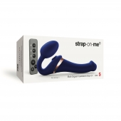 Синий безремневой страпон Multi Orgasm Size S с клиторальной стимуляцией - Strap-on-me - купить с доставкой в Уссурийске