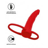 Красная насадка на пенис для двойного проникновения Black Red - 16,5 см. - ToyFa - купить с доставкой в Уссурийске