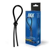 Черное силиконовое лассо с шариком для утяжки - Sex Expert - в Уссурийске купить с доставкой