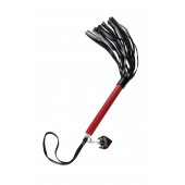 Черно-красная кожаная плеть - 50 см. - Pecado - купить с доставкой в Уссурийске