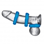 Комплект из трех голубых эрекционных колец 3-Pack Ribbed Rider Cock Ring Set - BlueLine - в Уссурийске купить с доставкой