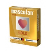 Презервативы Masculan Ultra Gold с золотым напылением и ароматом ванили - 3 шт. - Masculan - купить с доставкой в Уссурийске