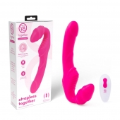 Розовый безремневой страпон на радиоуправлении Strapless Together - 22 см. - Together Toy - купить с доставкой в Уссурийске