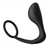 Черное эрекционное кольцо с анальной пробкой Anal Plug With Cockring - Dream Toys - в Уссурийске купить с доставкой