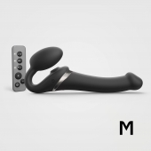 Черный безремневой страпон Multi Orgasm Size M с клиторальной стимуляцией - Strap-on-me - купить с доставкой в Уссурийске