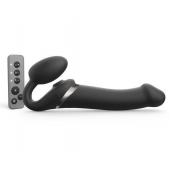 Черный безремневой страпон Multi Orgasm Size L с клиторальной стимуляцией - Strap-on-me - купить с доставкой в Уссурийске