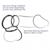 Набор из трех черных эрекционных колец Silicone 3-Ring Stamina Set - Pipedream - в Уссурийске купить с доставкой