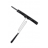 Черный кожаный ошейник-воротник с поводком - Pecado - купить с доставкой в Уссурийске