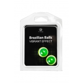 Набор из 2 шариков с массажным маслом Brazilian Balls с эффектом вибрации - Secret Play - купить с доставкой в Уссурийске