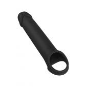 Черная насадка-удлинитель с вибрацией Vibrating Extender With Remote - Dream Toys - в Уссурийске купить с доставкой