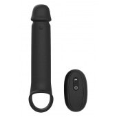 Черная насадка-удлинитель с вибрацией Vibrating Extender With Remote - Dream Toys - в Уссурийске купить с доставкой