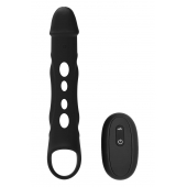 Черная насадка-удлинитель Vibrating Extender With Remote с вибрацией - Dream Toys - в Уссурийске купить с доставкой