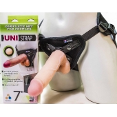 Страпон-унисекс с двумя насадками UNI strap 7  Harness - 19 и 16 см. - LOVETOY (А-Полимер) - купить с доставкой в Уссурийске