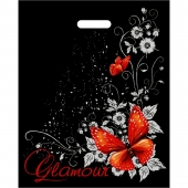 Черный пакет Glamour с вырубной ручкой (38х47 см) - Сима-Ленд - купить с доставкой в Уссурийске