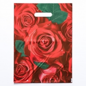 Пакет с цветочным принтом и вырубной ручкой (30х40 см) - Сима-Ленд - купить с доставкой в Уссурийске