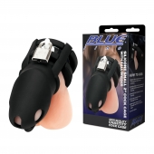Черная клетка для пениса Silicone Small 2 in Cock Cage With Ball Divider - BlueLine - купить с доставкой в Уссурийске