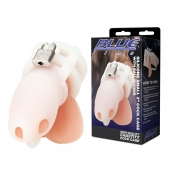 Белая клетка для пениса Silicone Small 2 in Cock Cage With Ball Divider - BlueLine - купить с доставкой в Уссурийске