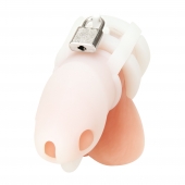 Белая клетка для пениса Silicone Small 2 in Cock Cage With Ball Divider - BlueLine - купить с доставкой в Уссурийске