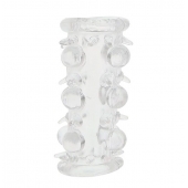 Прозрачная насадка на пенис с шипами и бугорками JELLY JOY LUST CLUSTER CLEAR - Dream Toys - в Уссурийске купить с доставкой