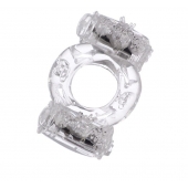 Прозрачное виброкольцо с двумя вибропульками - Toyfa Basic - в Уссурийске купить с доставкой