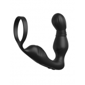 Черный вибростимулятор простаты с эрекционным кольцом Ass-Gasm Pro P-Spot Milker - Pipedream - в Уссурийске купить с доставкой