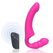 Розовый безремневой страпон Straples Strap-On Dildo - Erokay - купить с доставкой в Уссурийске
