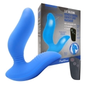 Синий вибромассажер простаты 3,5’’ Remote Control Curve P-spot Massager - 12 см. - Erokay - в Уссурийске купить с доставкой