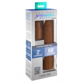 Коричневая насадка на член 2  Silicone X-tension - 20,3 см. - Pipedream - в Уссурийске купить с доставкой