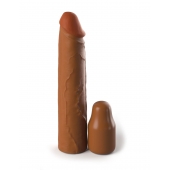 Коричневая насадка на член 2  Silicone X-tension - 20,3 см. - Pipedream - в Уссурийске купить с доставкой